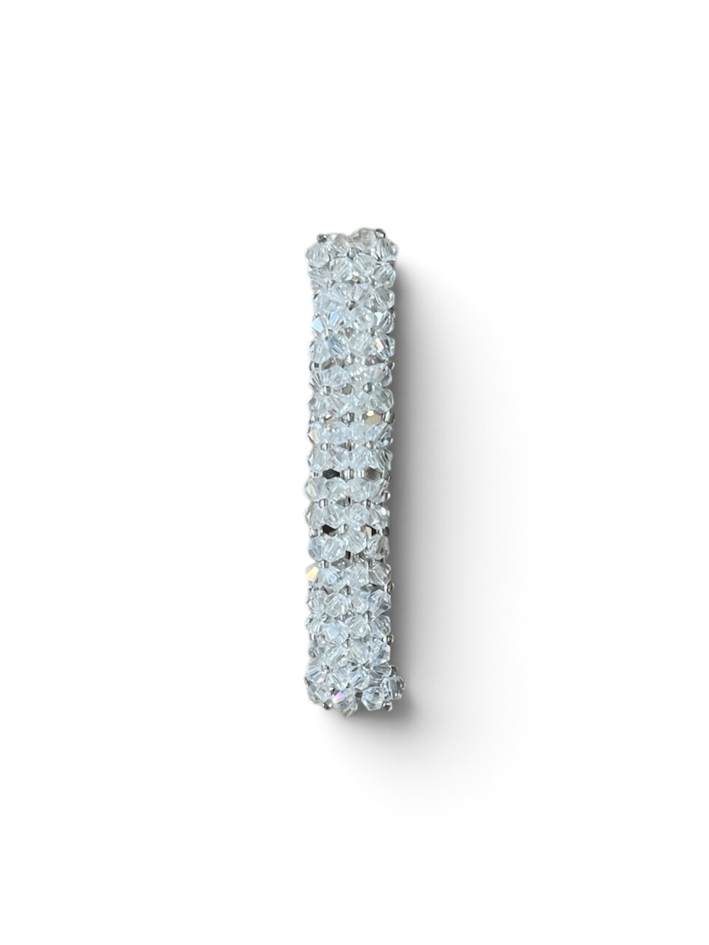 🆕 Stunning clear  crystal beaded hair barrette.
